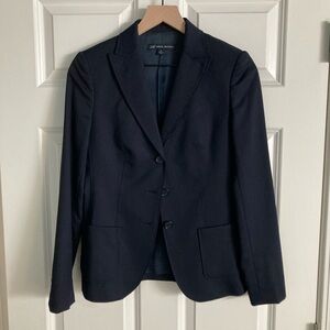Brooks Brothers Classic Navy Blue Wool 3 Button Blazer Sz 2